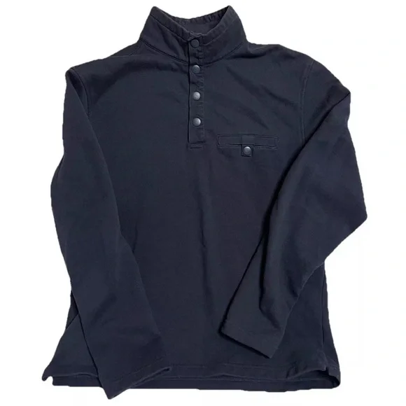 UNTUCKit Parkson Dark Navy Blue Quarter Snap Pullover Sweater Mens MPoly Blend - Picture 1 of 5